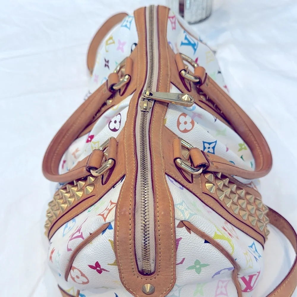 Authentic Louis Vuitton White Multicolor Courtney MM bag
